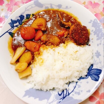 mint74さん♡チキンかつをカレーに乗せて作りました˚✧₊⁎ボリュームアップして美味しくなりました‎⁽⁽٩(⸝⸝> ◡<)۶⁾⁾♪*